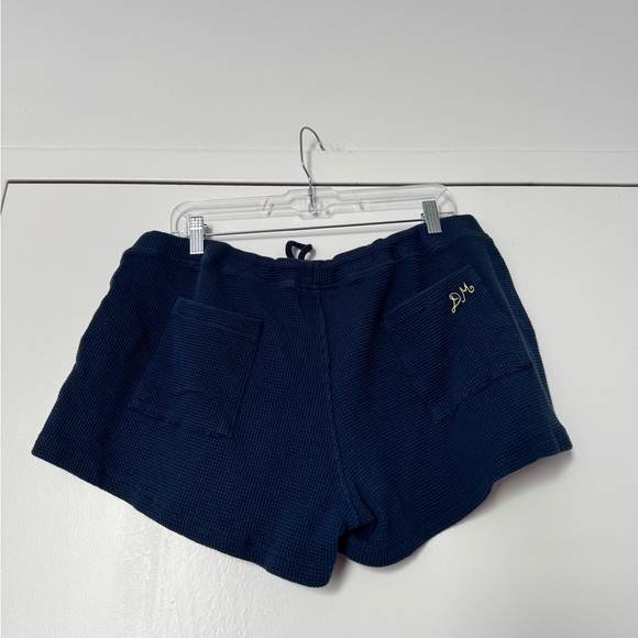 Damson Madder Navy Athletic Shorts with Yellow Stripes - Picture 3 of 6